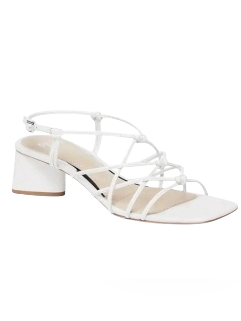 Paige Gianna Leather Strappy Knotted Slingback 2" Block Heel Sandals, Size 8